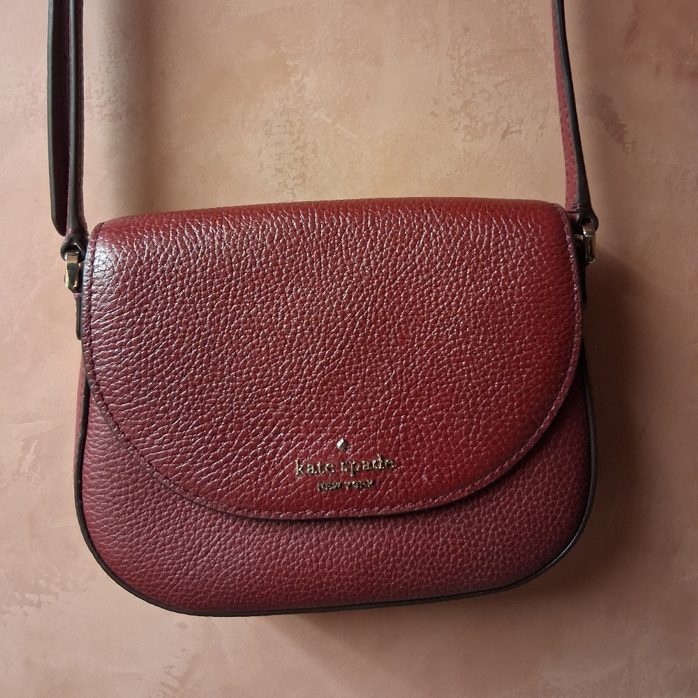 Kate Spade Burgundy Leather Crossbody Bag
